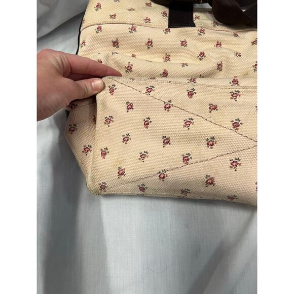 Coach Canvas Stars Floral Tan Shoulder Tote Bag GS - Picture 11 of 13